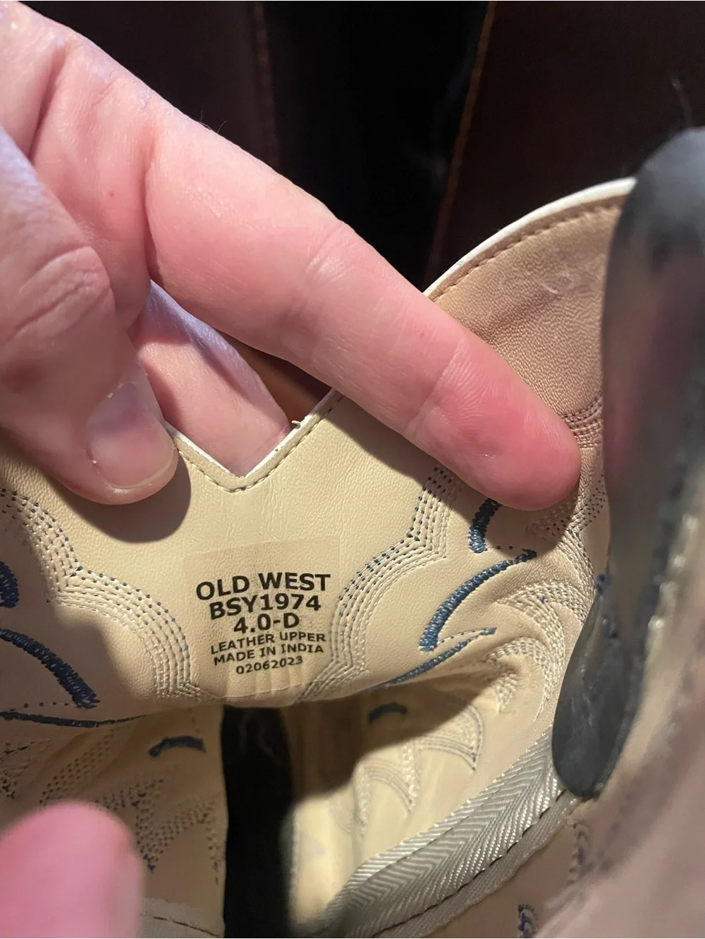 Old West Brown and Navy Kids Western Boots